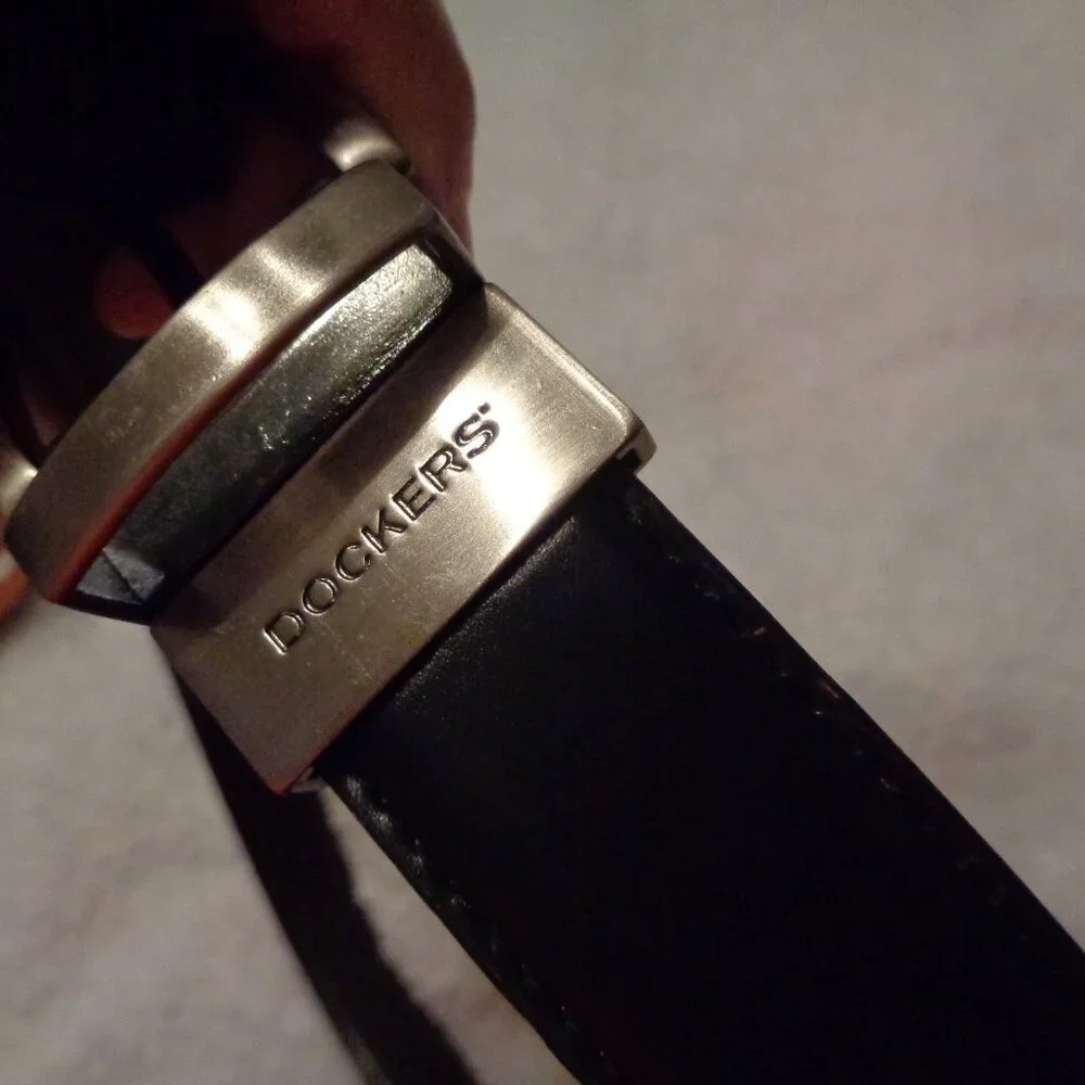Dockers Men's Genuine Leather Black Belt Size L Large 38-40